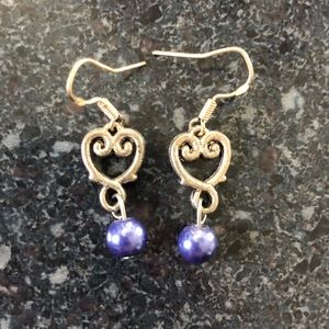 Silver heart earrings